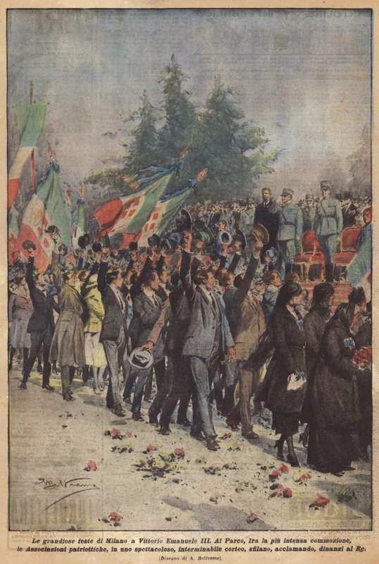 A grandiózus milánói bulik Vittorio Emanuele III alkotó: Achille Beltrame