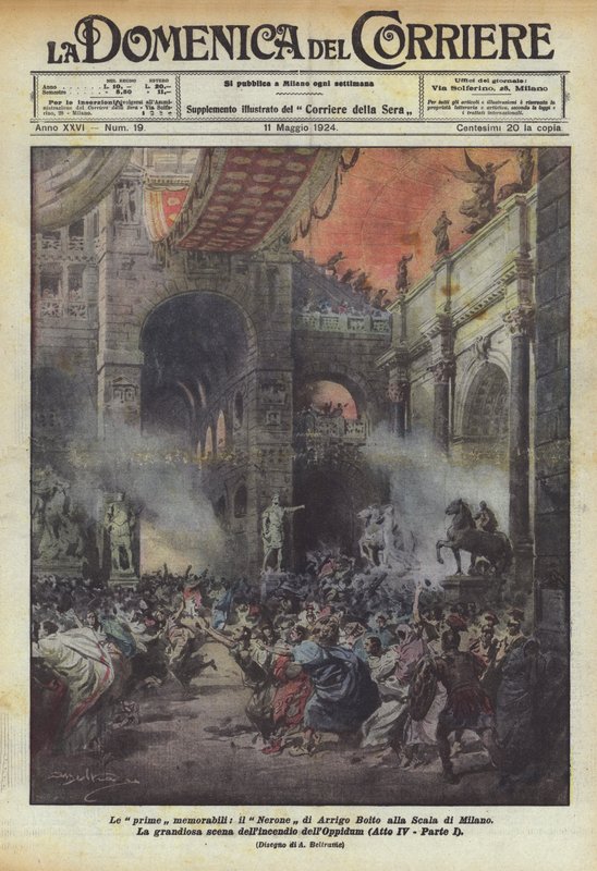 Az első emlékezetesek, Arrigo Boito Nerone a milánói Scalában alkotó: Achille Beltrame