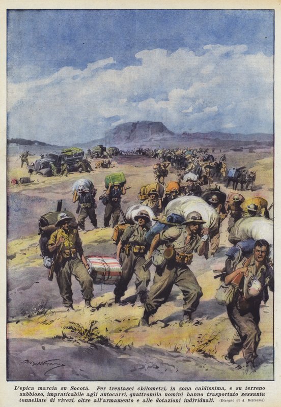 Lepica marcia su Socota alkotó: Achille Beltrame