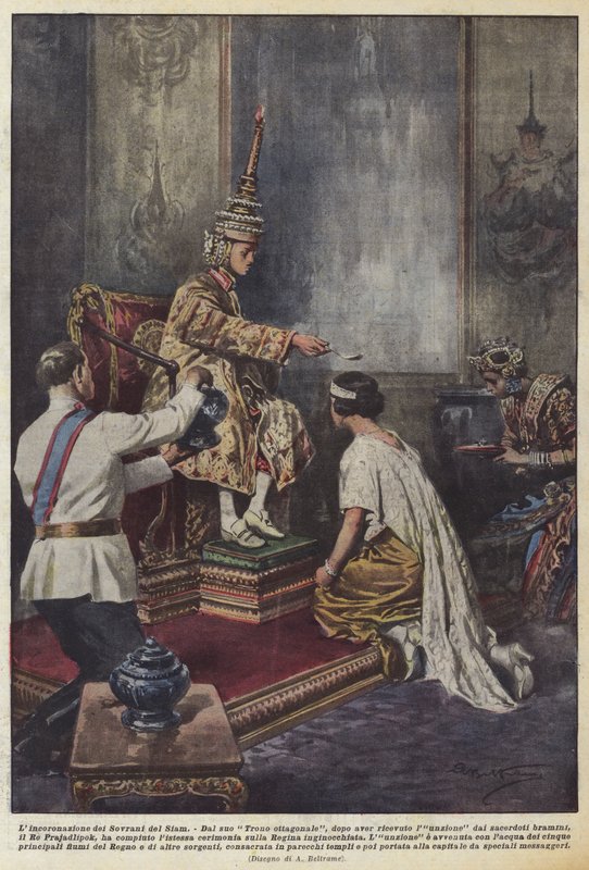 Sziám uralkodóinak megkoronázása alkotó: Achille Beltrame