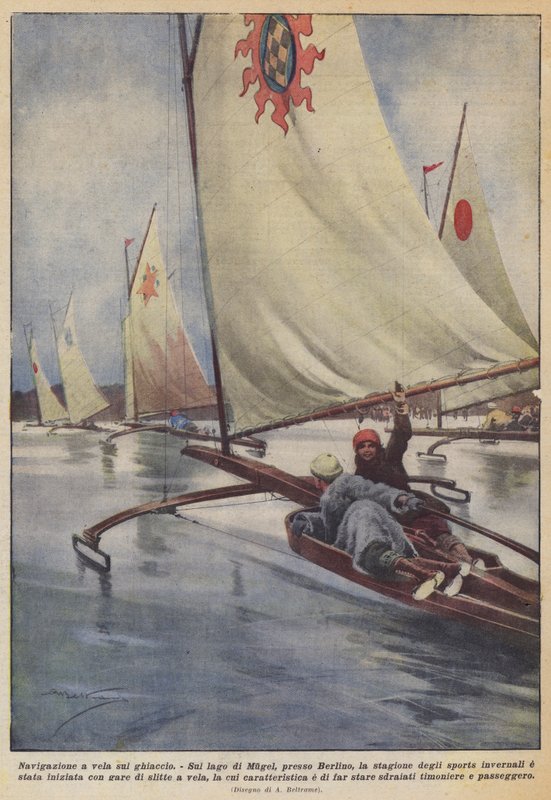 Vitorlázás a jégen alkotó: Achille Beltrame