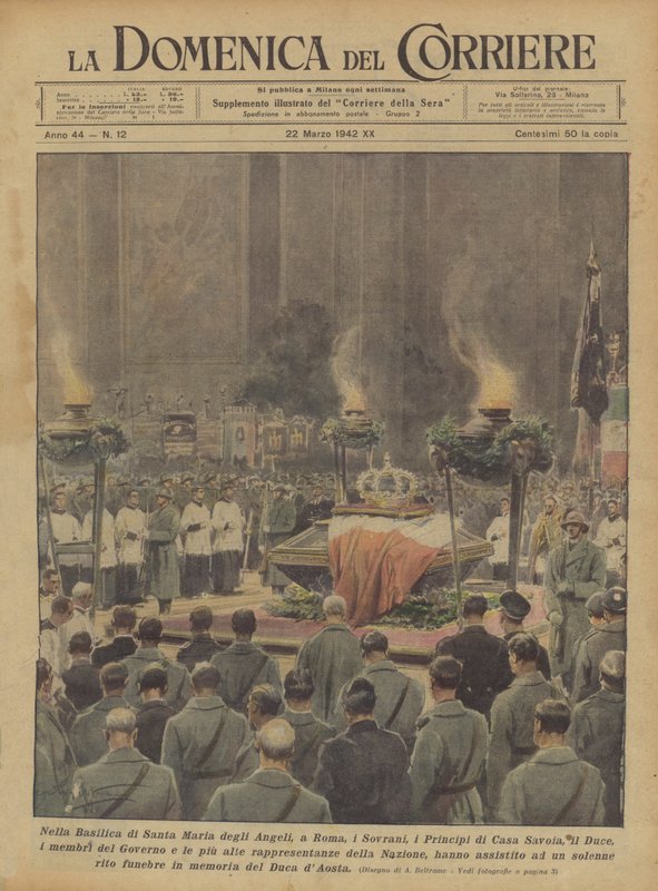 A Santa Maria degli Angeli bazilikában, Rómában az uralkodók, a Savoyai-ház hercegei, a Duce? alkotó: Achille Beltrame
