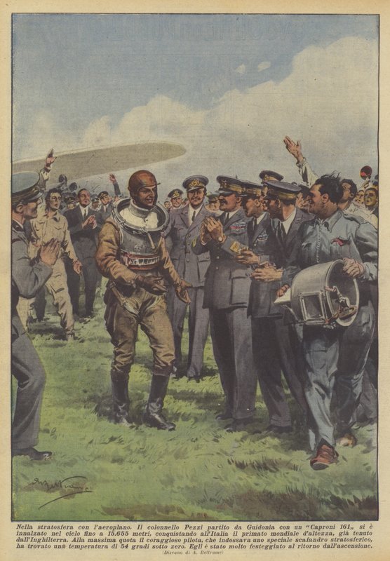 A sztratoszférában a repülőgéppel alkotó: Achille Beltrame