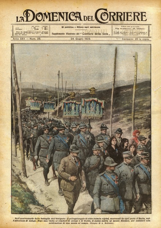 Az ortigarai csata évfordulóján, több mint hatezer alpini zarándoklatán? alkotó: Achille Beltrame