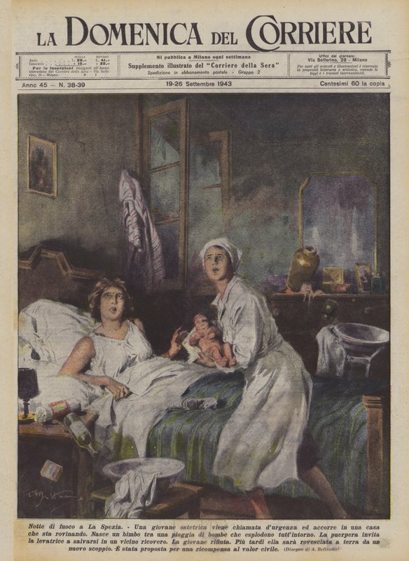 Tűz éjszaka La Speziában alkotó: Achille Beltrame