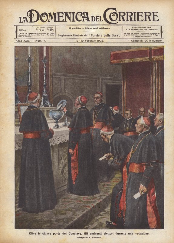 A Konklávé zárt ajtaján túl alkotó: Achille Beltrame