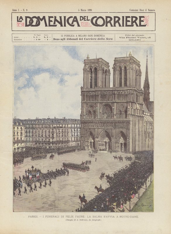Párizs, Felix Faure temetése, A test a Notre-Dame-ba megy alkotó: Achille Beltrame