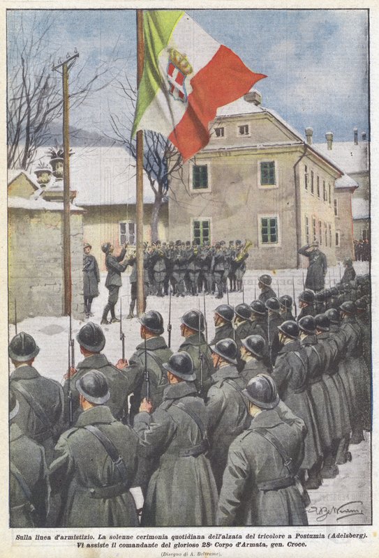 A fegyverszüneti vonalon alkotó: Achille Beltrame
