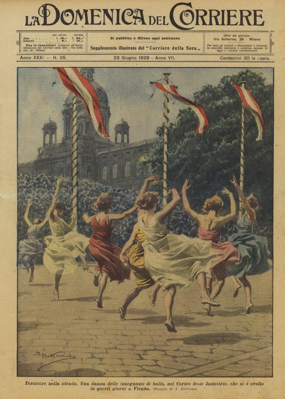 Terpsichore az utcán alkotó: Achille Beltrame