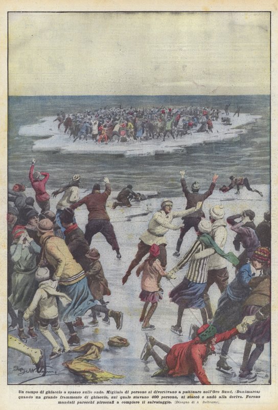 A hullámokon sétáló jégmező alkotó: Achille Beltrame