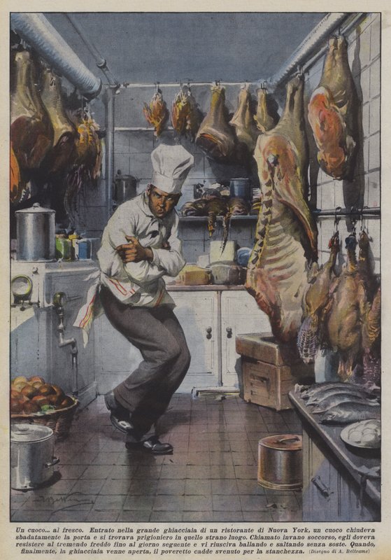 Egy szakács? al fresco alkotó: Achille Beltrame