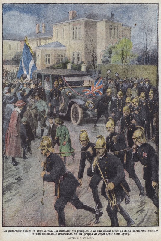Egy festői körmenet Angliában alkotó: Achille Beltrame