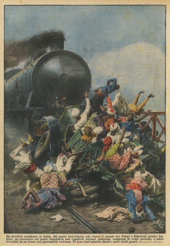 Borzalmas baleset Indiában alkotó: Achille Beltrame