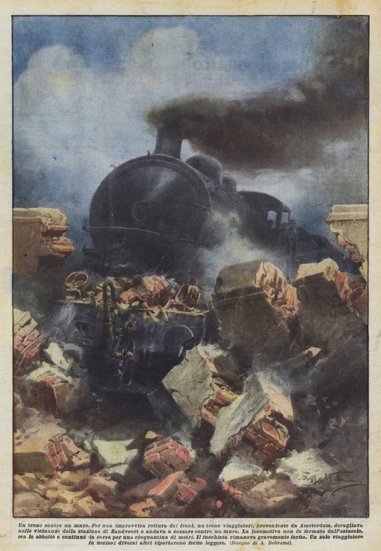 Vonat a falnak alkotó: Achille Beltrame