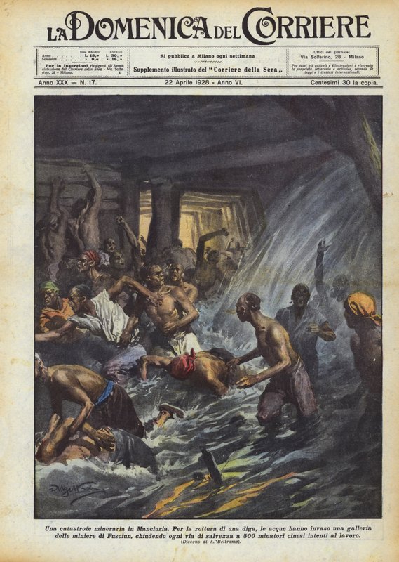 Bányászati ​​katasztrófa Mandzsúriában alkotó: Achille Beltrame