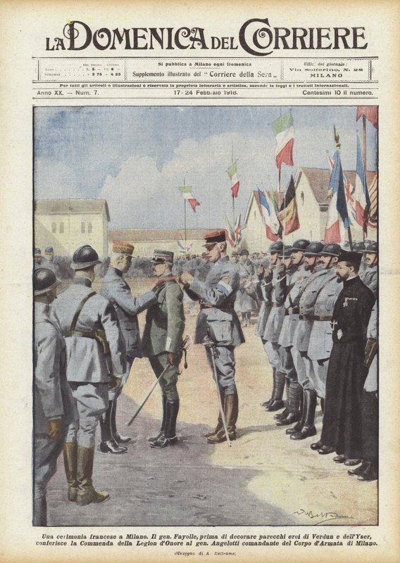 Francia ünnepség Milánóban alkotó: Achille Beltrame