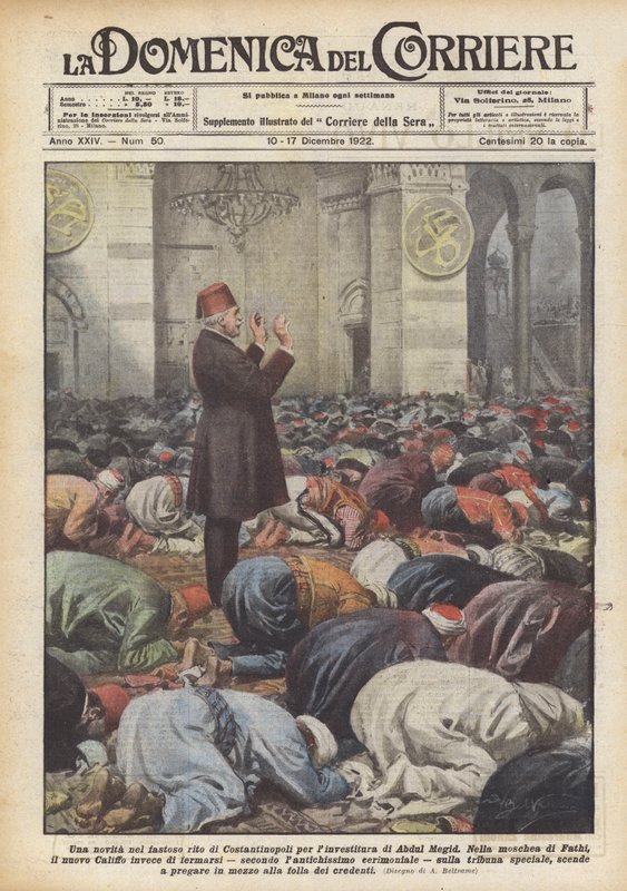 Újdonság a pazar konstantinápolyi szertartásban Abdul Megid beiktatására alkotó: Achille Beltrame