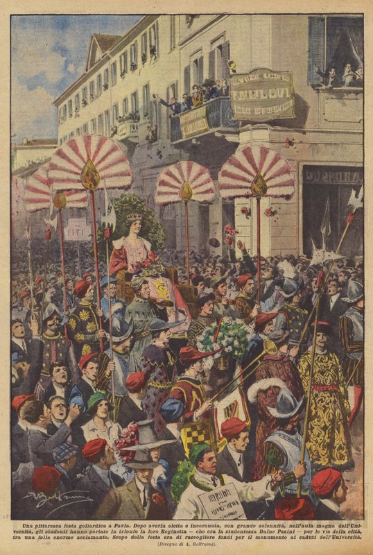 Egy festői goliard parti Paviában alkotó: Achille Beltrame