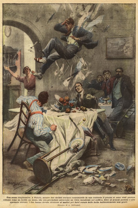 Tragikomikus jelenet alkotó: Achille Beltrame