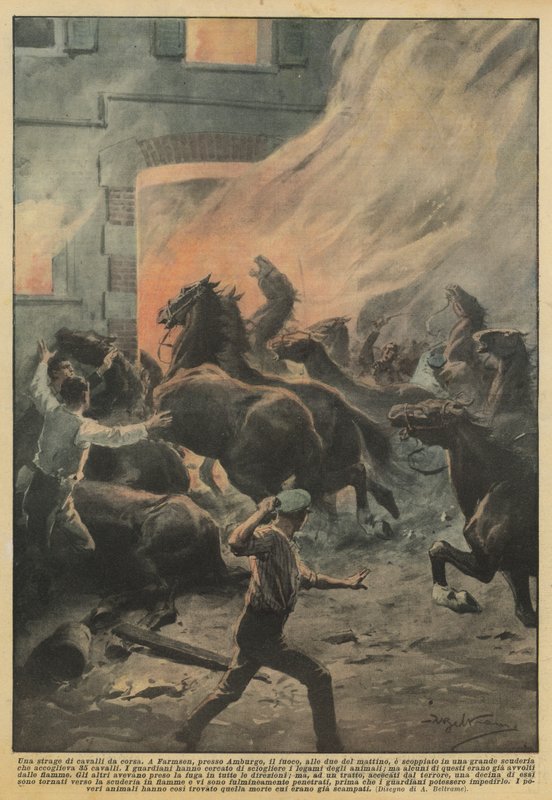Versenylovak mészárlása alkotó: Achille Beltrame
