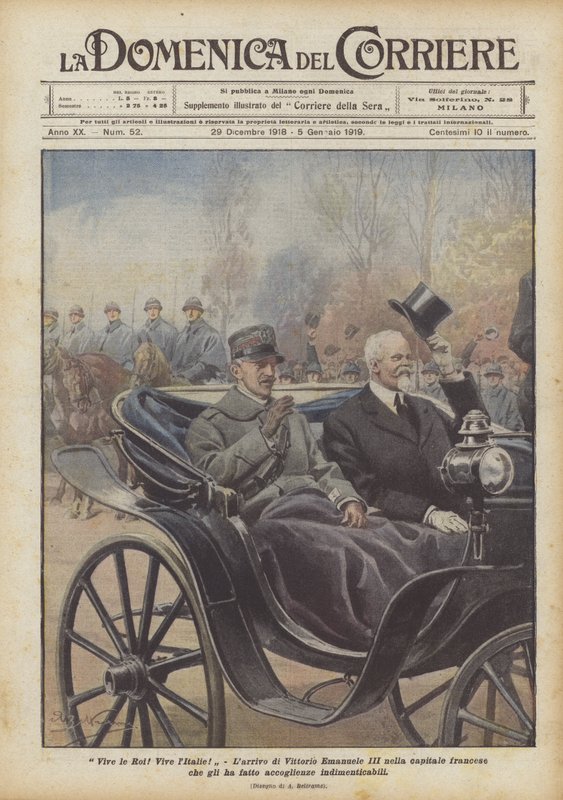 Éljen a király! Éljen Olaszország! Vittorio Emanuele III érkezése a francia fővárosba, hogy őt? alkotó: Achille Beltrame