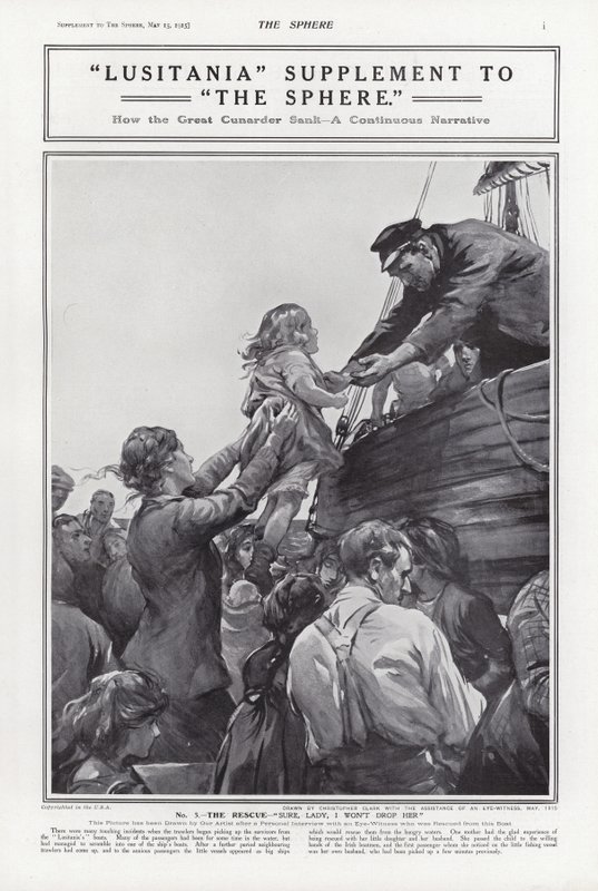 A Lusitania elsüllyedése, I. világháború, 1915. május 7. alkotó: Addison Thomas Millar