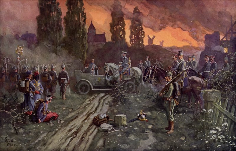 Vilmos császár és a német koronaherceg találkozója, 1914. szeptember 2 alkotó: Adolf Closs