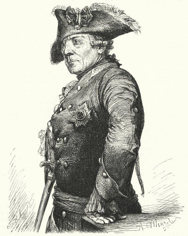 Nagy Frigyes porosz király (metszet) alkotó: Adolph Friedrich Erdmann von (after) Menzel
