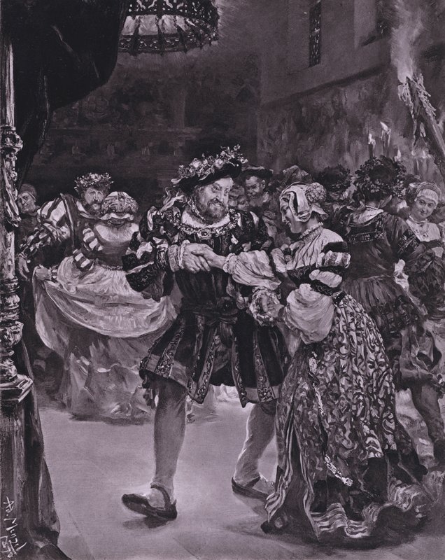Jelenet Shakespeare VIII. Henrik királyából (I. felvonás, 4. jelenet) (litó) alkotó: Adolph Friedrich Erdmann von (after) Menzel