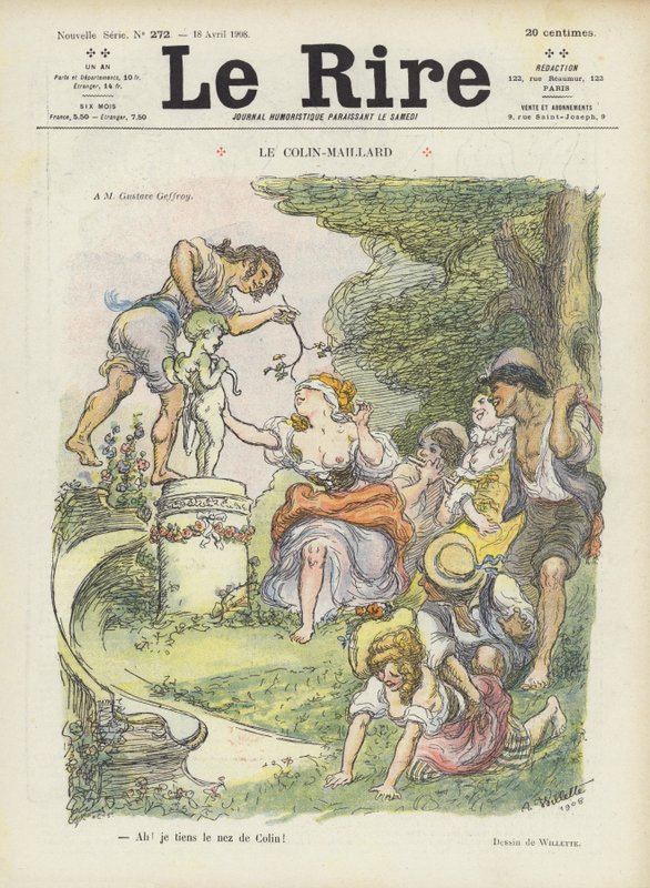 Szembekötősdi. Illusztráció Le Rire alkotó: Adolphe Leon Willette