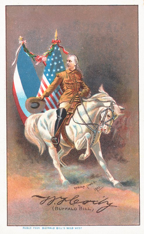 Buffalo Bill fehér lovon lovagol alkotó: Adrian Jones