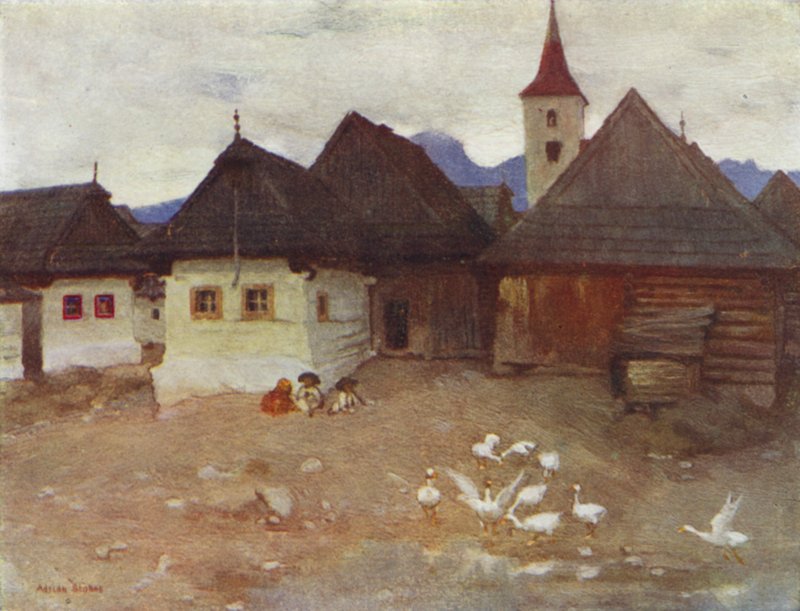 Csehszlovákia: Vazsecz, szlovák falu (színes litó) alkotó: Adrian Scott Stokes