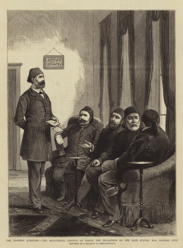 A keleti kérdés, a Miniszteri Tanács, amelyen a néhai szultán letételéről döntöttek alkotó: Adrien Emmanuel Marie