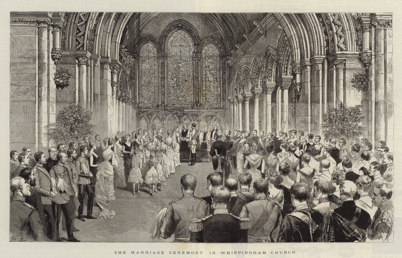 A házasságkötési szertartás a Whippingham templomban alkotó: Adrien Emmanuel Marie