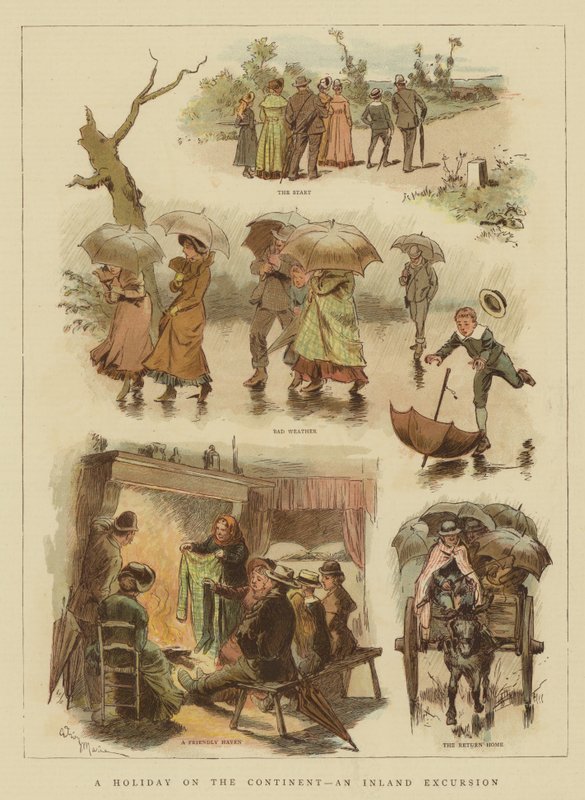 Nyaralás a kontinensen, belföldi kirándulás (chromolitho) alkotó: Adrien Emmanuel Marie