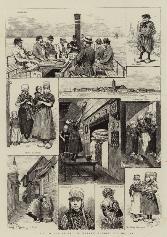 Kirándulás Marken szigetére, Zuyder Zee, Hollandia alkotó: Adrien Emmanuel Marie
