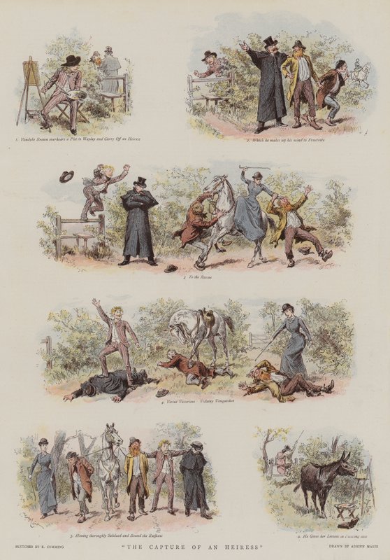 Egy örökösnő elfogása (chromolitho) alkotó: Adrien Emmanuel Marie