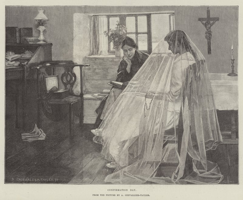Konfirmáció napja alkotó: Albert Chevallier Tayler