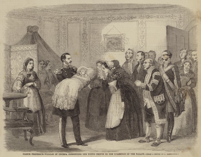 Frederick-William porosz herceg bemutatja az ifjú herceget a palota háznépének. alkotó: Albert Kretschmer
