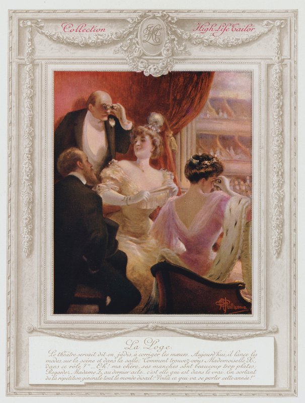 Belle Epoque Paris, Divatos hölgy dobozban a színházban alkotó: Albert Guillaume