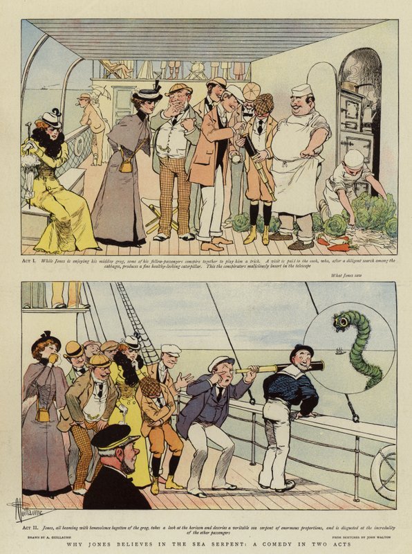 Miért hisz Jones a tengeri kígyóban, egy vígjáték két felvonásban (chromolitho) alkotó: Albert Guillaume