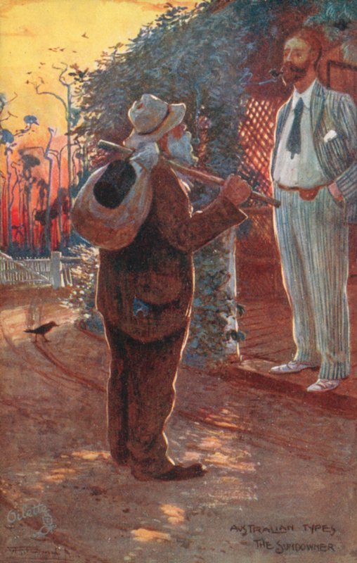 Ausztrál típusok: The Sundowner (színes litográfia) alkotó: Albert Henry Fullwood
