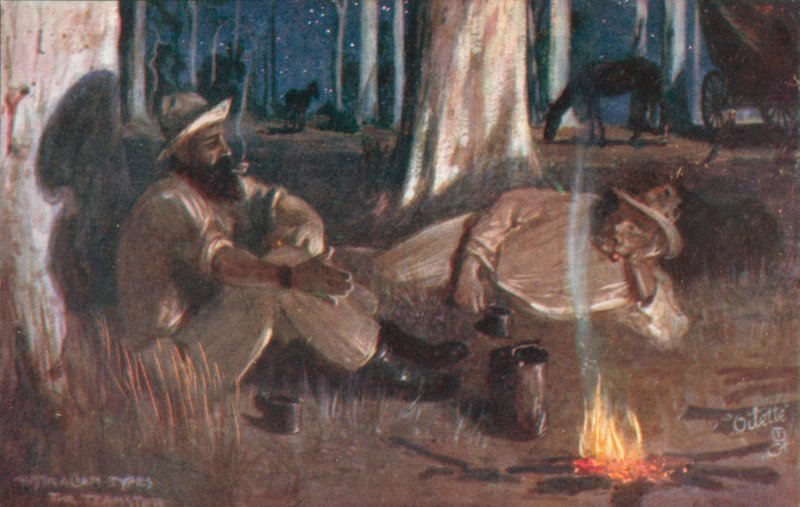 Ausztrál típusok: (színes litográfia): The Teamster (színes litográfia) alkotó: Albert Henry Fullwood