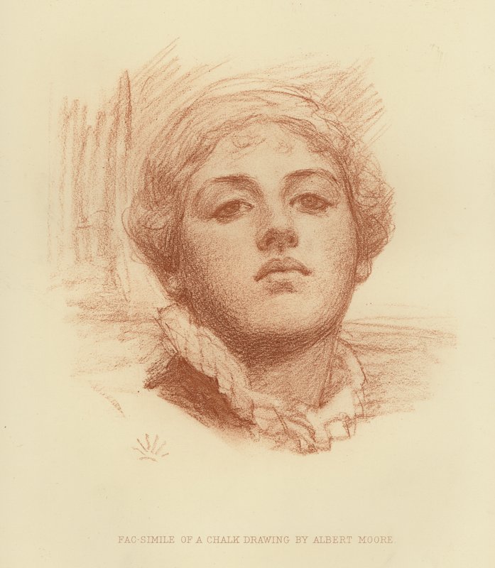 Egy krétarajz arculata (metszet) alkotó: Albert Joseph (after) Moore