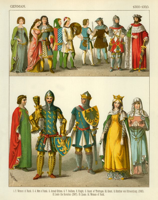 Német viselet 1300-1350 alkotó: Albert Kretschmer