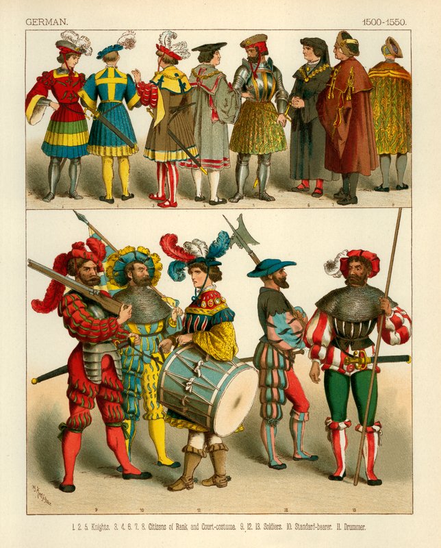 Német viselet 1500-1550 alkotó: Albert Kretschmer