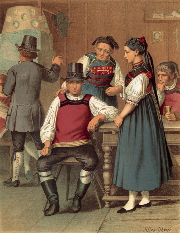 Német kosztüm, Baden, Rickesbach alkotó: Albert Kretschmer