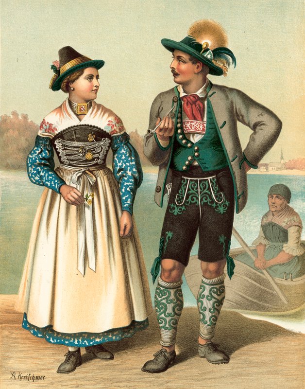 Német kosztüm, Bayern, Schliersee alkotó: Albert Kretschmer