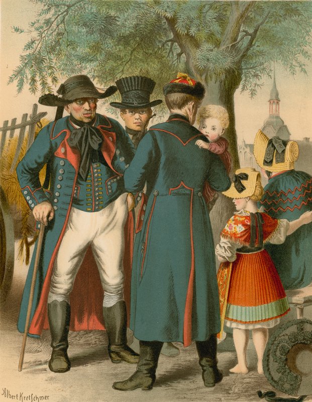Német kosztüm, Pommern, Weitzacker alkotó: Albert Kretschmer
