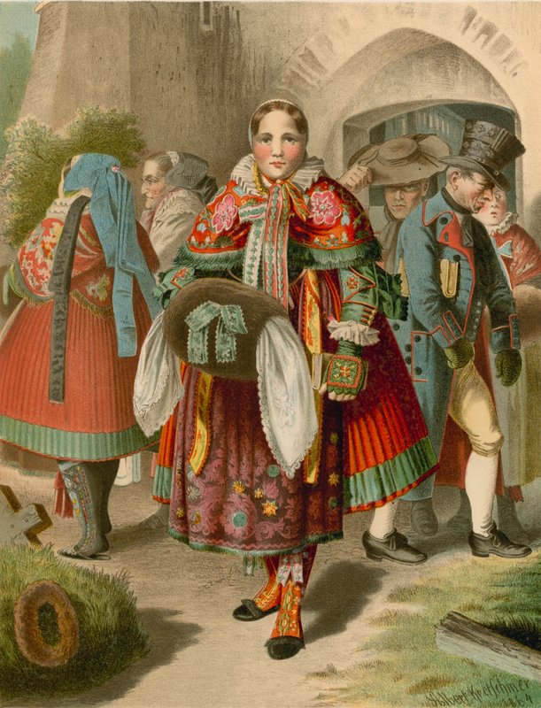 Német kosztüm, Pommern, Weitzacker alkotó: Albert Kretschmer